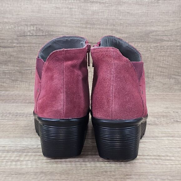 Skechers Parallel Ditto Boots Women's Sz 11 Burgundy Suede Wedge Booties (44746) - Picture 4 of 9